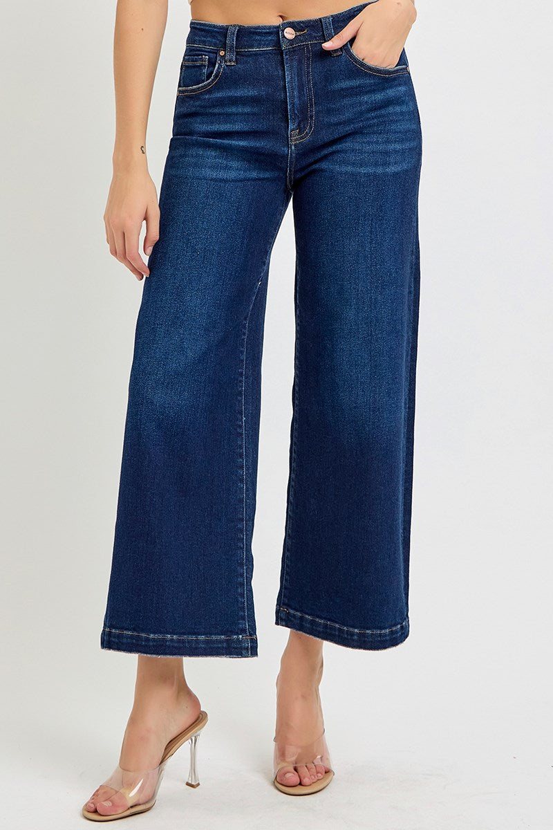 High Rise Crop Wide Leg Jeans