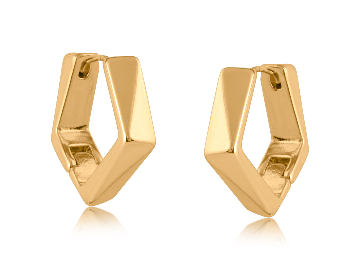 GOLD CATNISS HEXAGON SHAPE EARRINGS