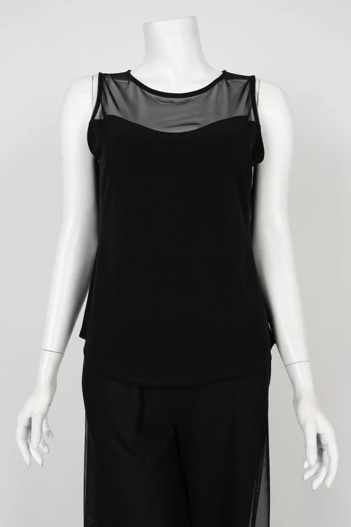 Mesh Shoulder Sleeveless Top