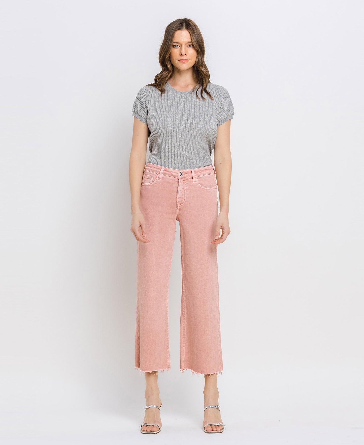 High Rise Crop Wide Leg Jeans