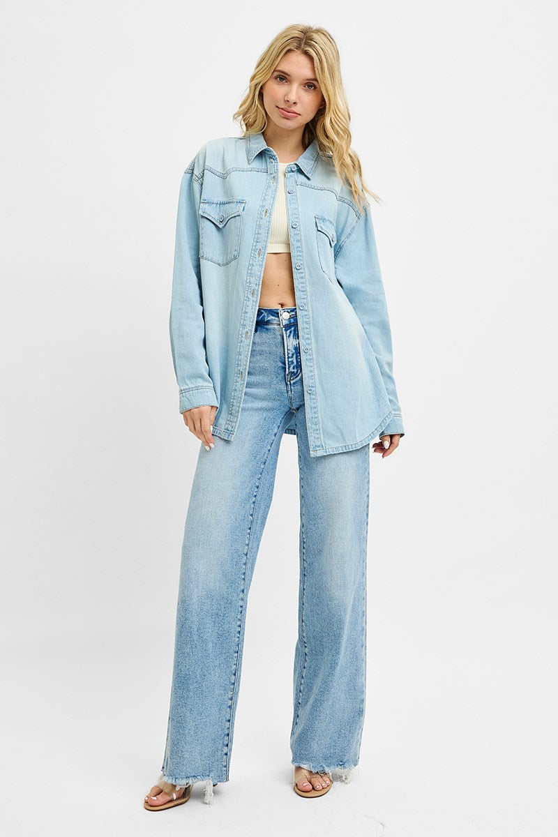 Western Yoke Styled Relaxed Fit Denim Shirts