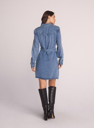 Flap Pocket Belted Shirt Dress
