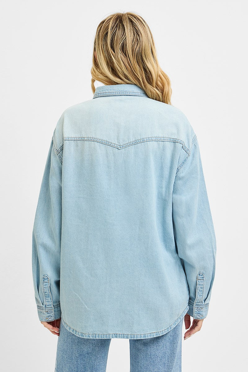 Western Yoke Styled Relaxed Fit Denim Shirts