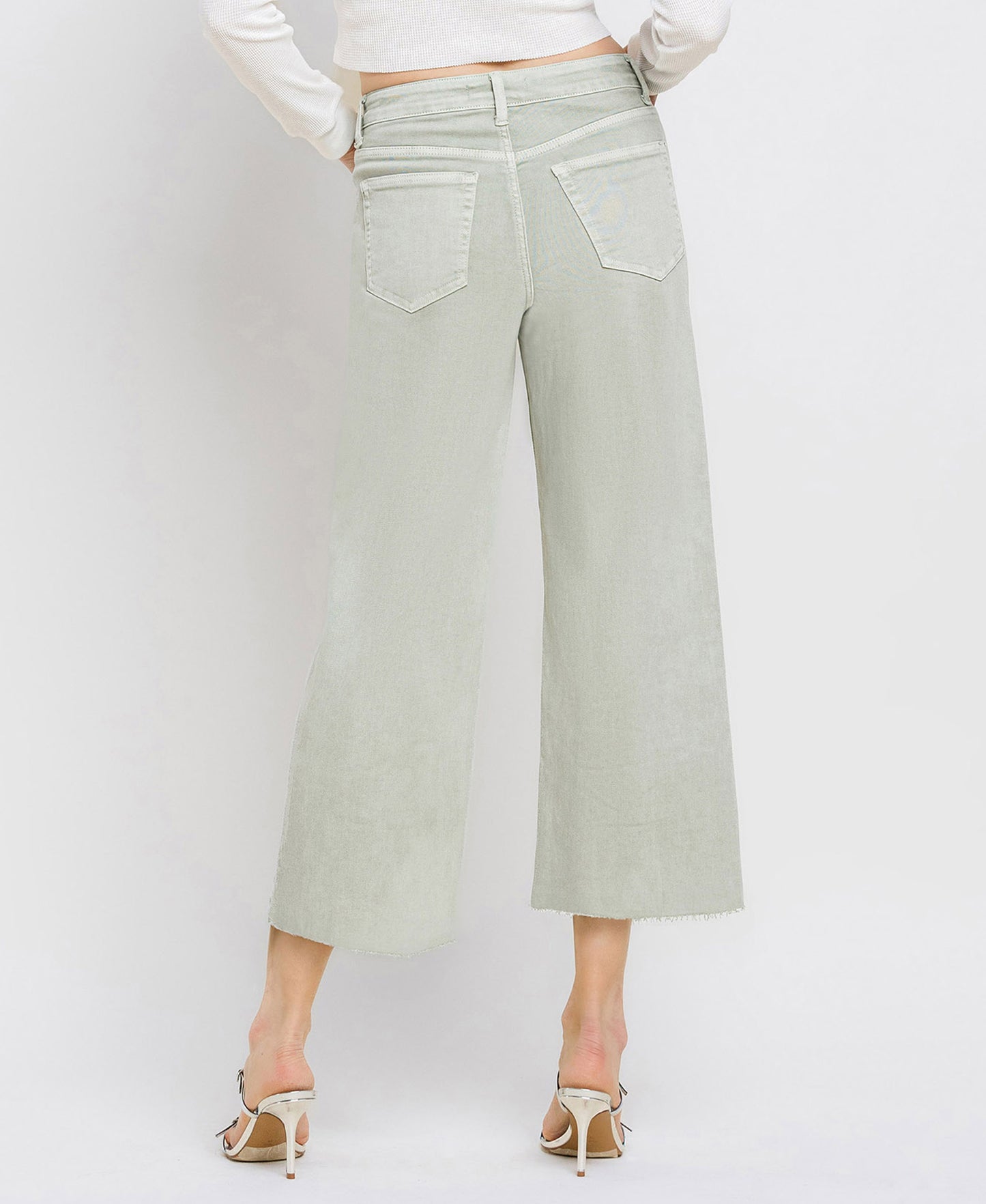 High Rise Crop Wide Leg Jeans