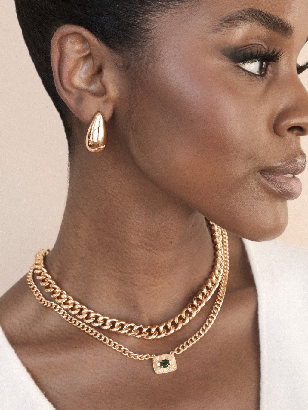 Golden Teardrop Earrings 18K Gold Plated
