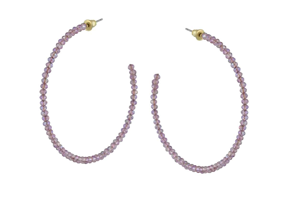 Circle Beaded Oversized Hoop Earrings