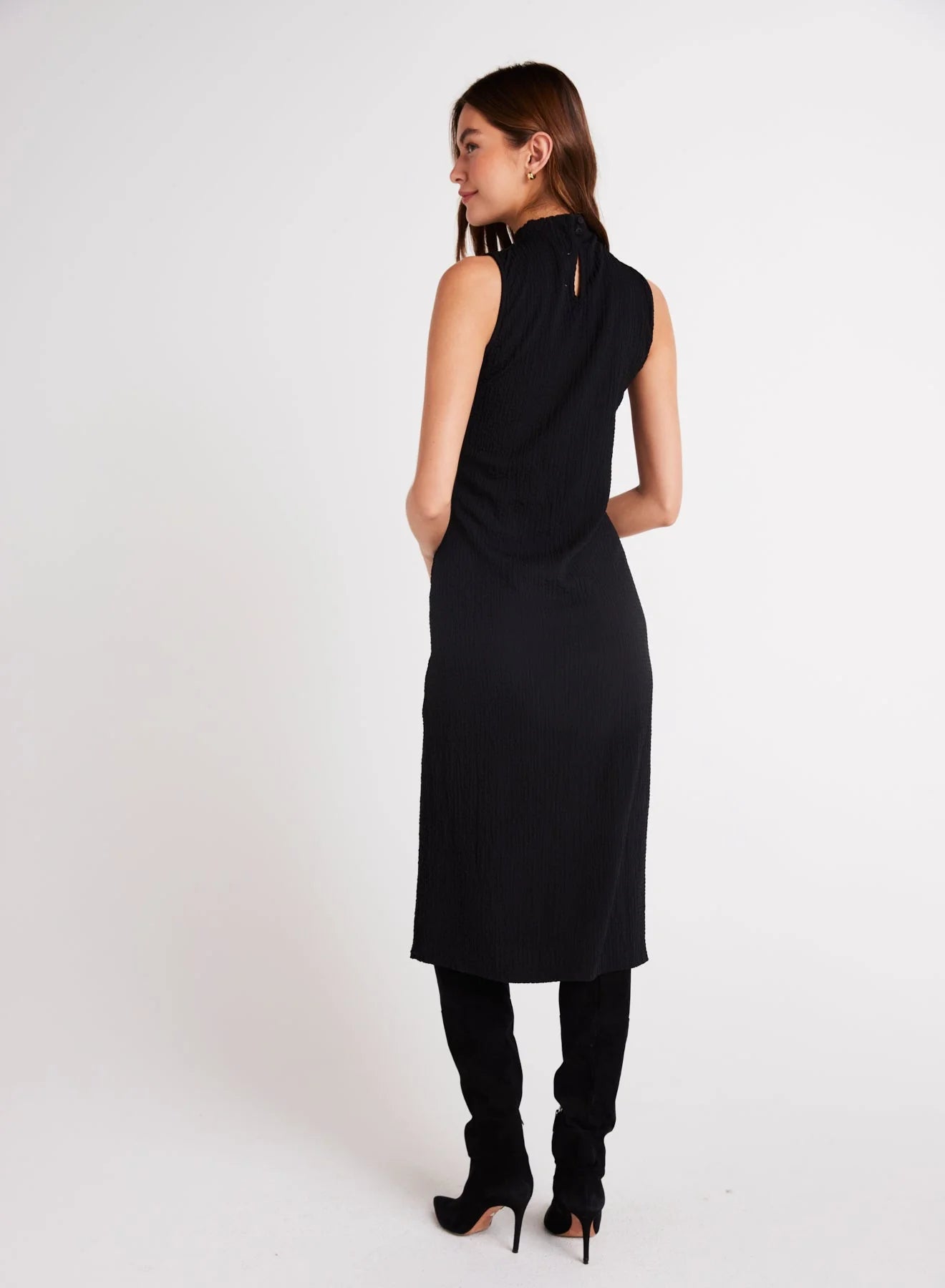 Mock Neck Midi Dress