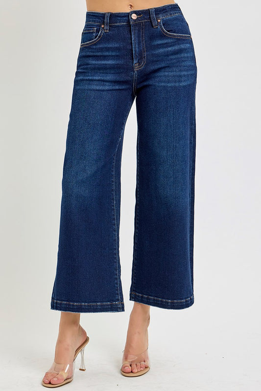 High Rise Crop Wide Leg Jeans