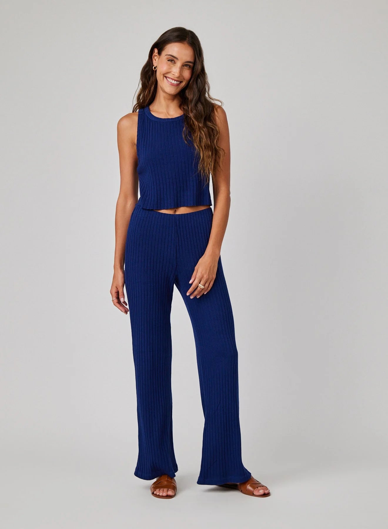 Ribbed Wide Leg Pant