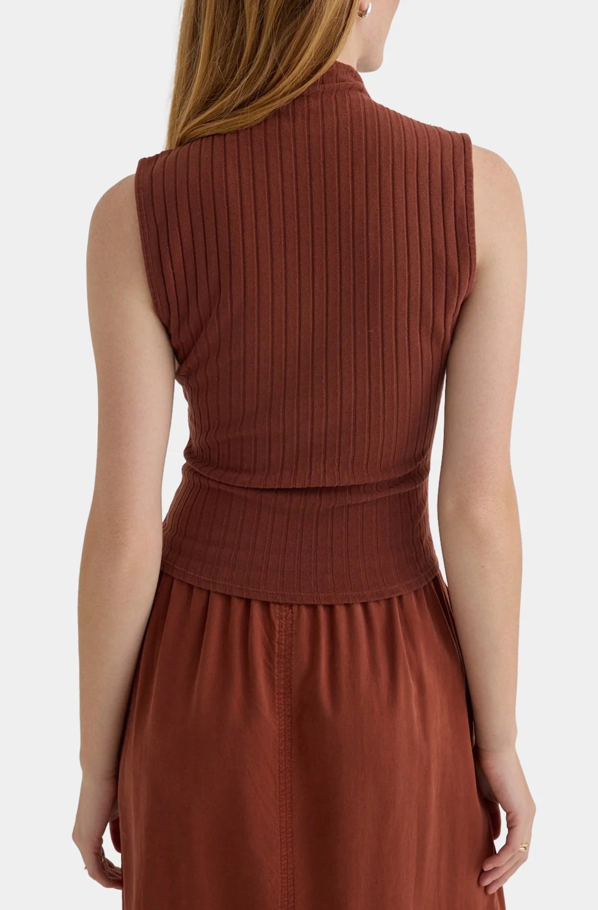 Mock Neck Sleeveless Top