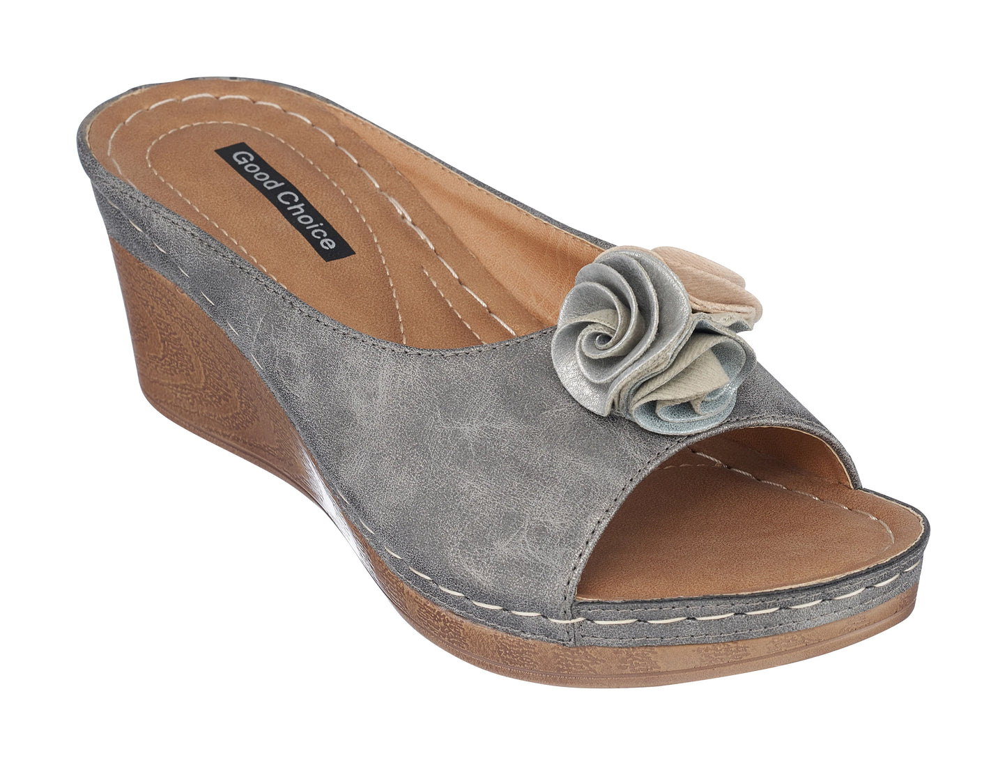 Sydney Pewter Wedge Sandals