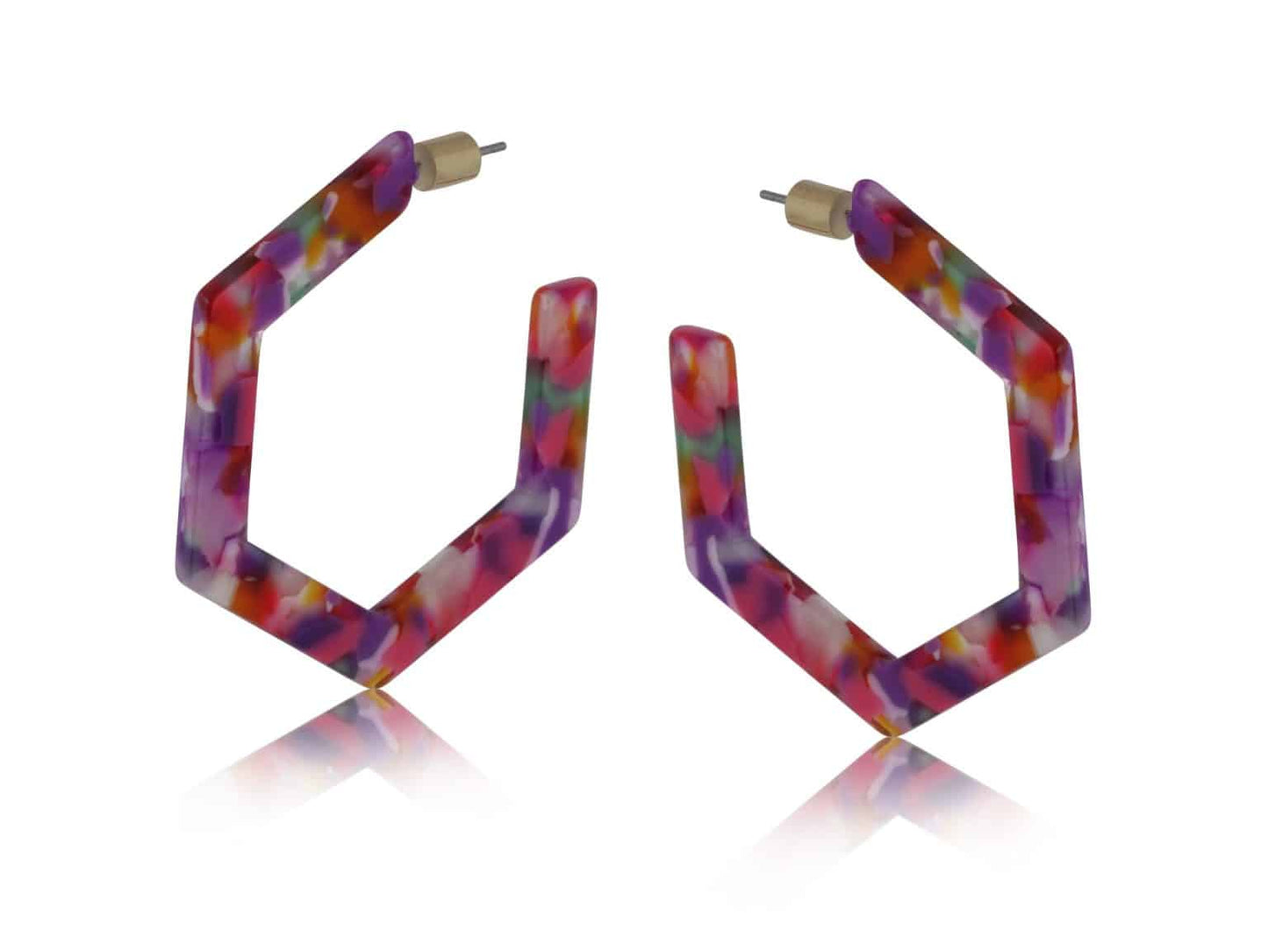 Erica Hexagon Resin Earrings