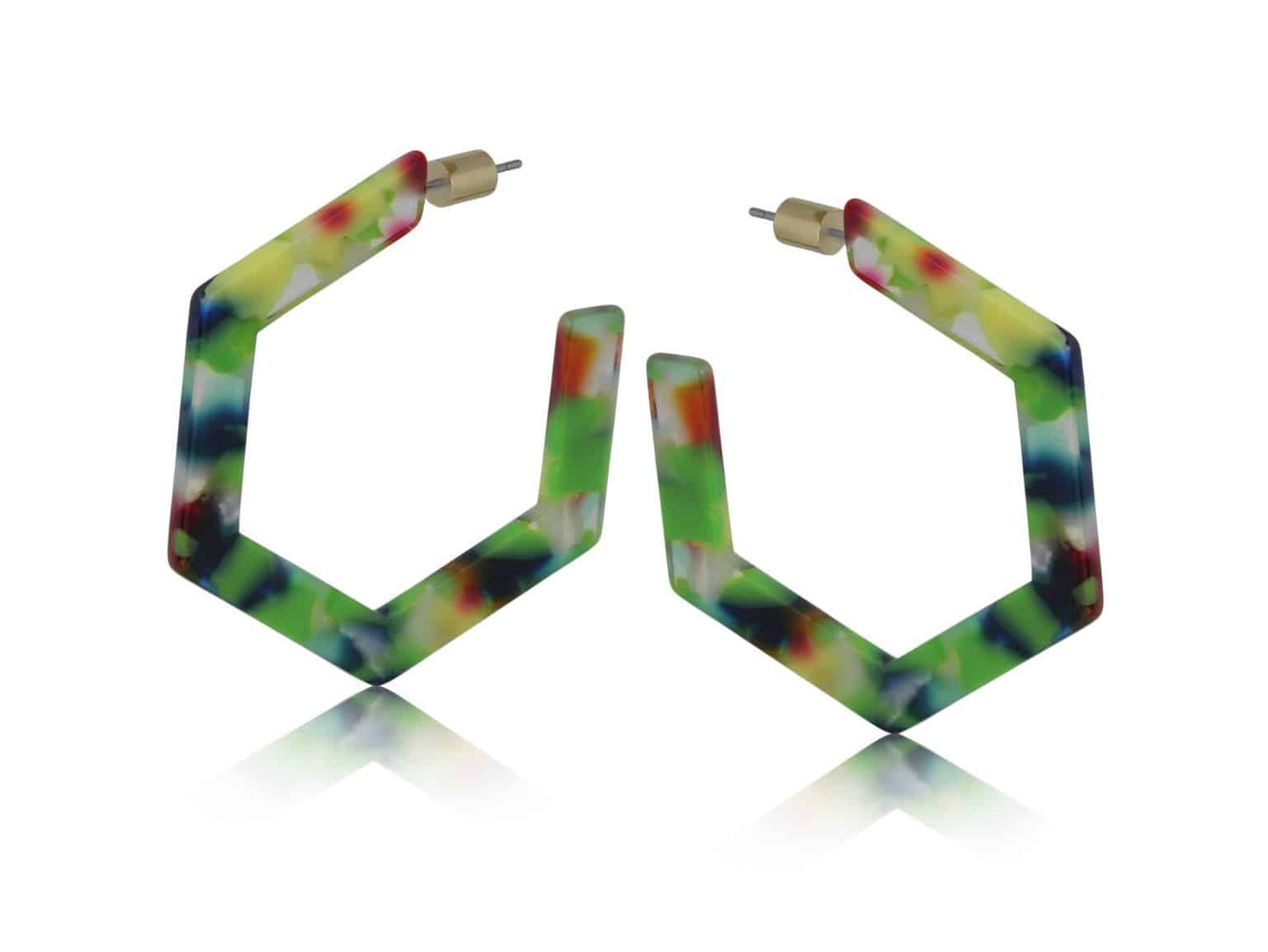 Erica Hexagon Resin Earrings