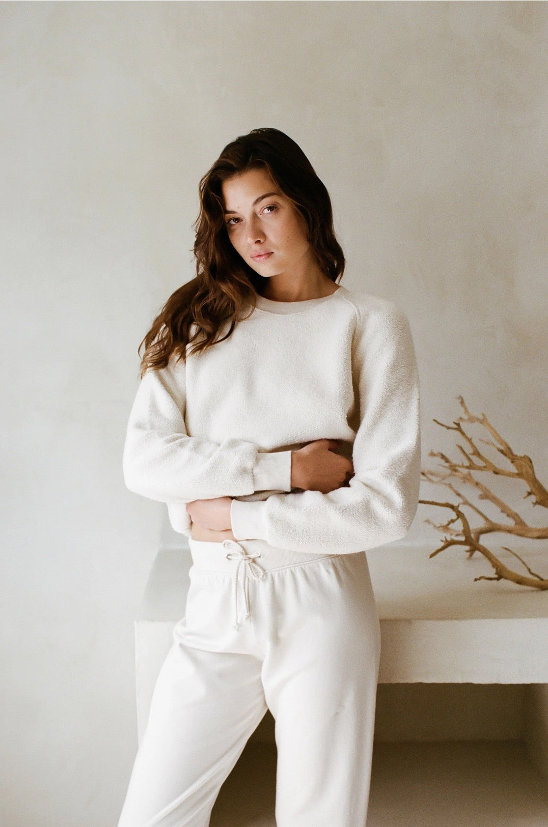 Knit Cotton Upside Down Garment Washed Pullover