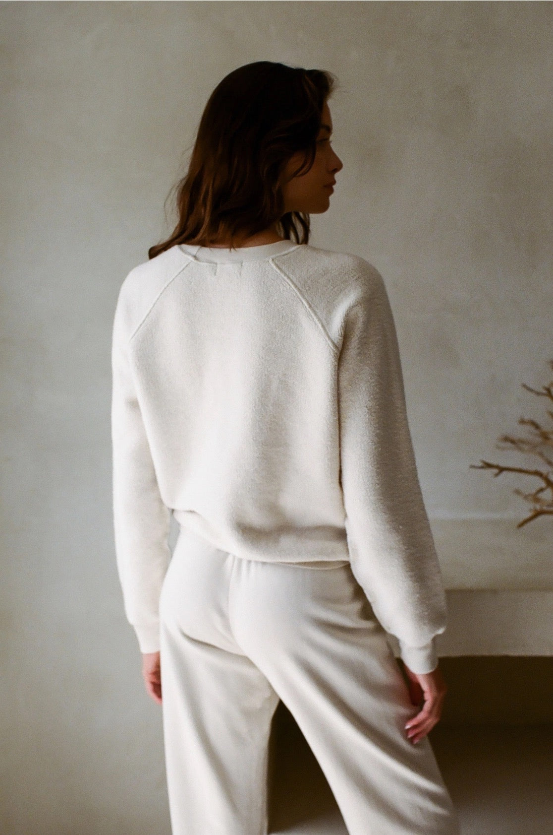 Knit Cotton Upside Down Garment Washed Pullover
