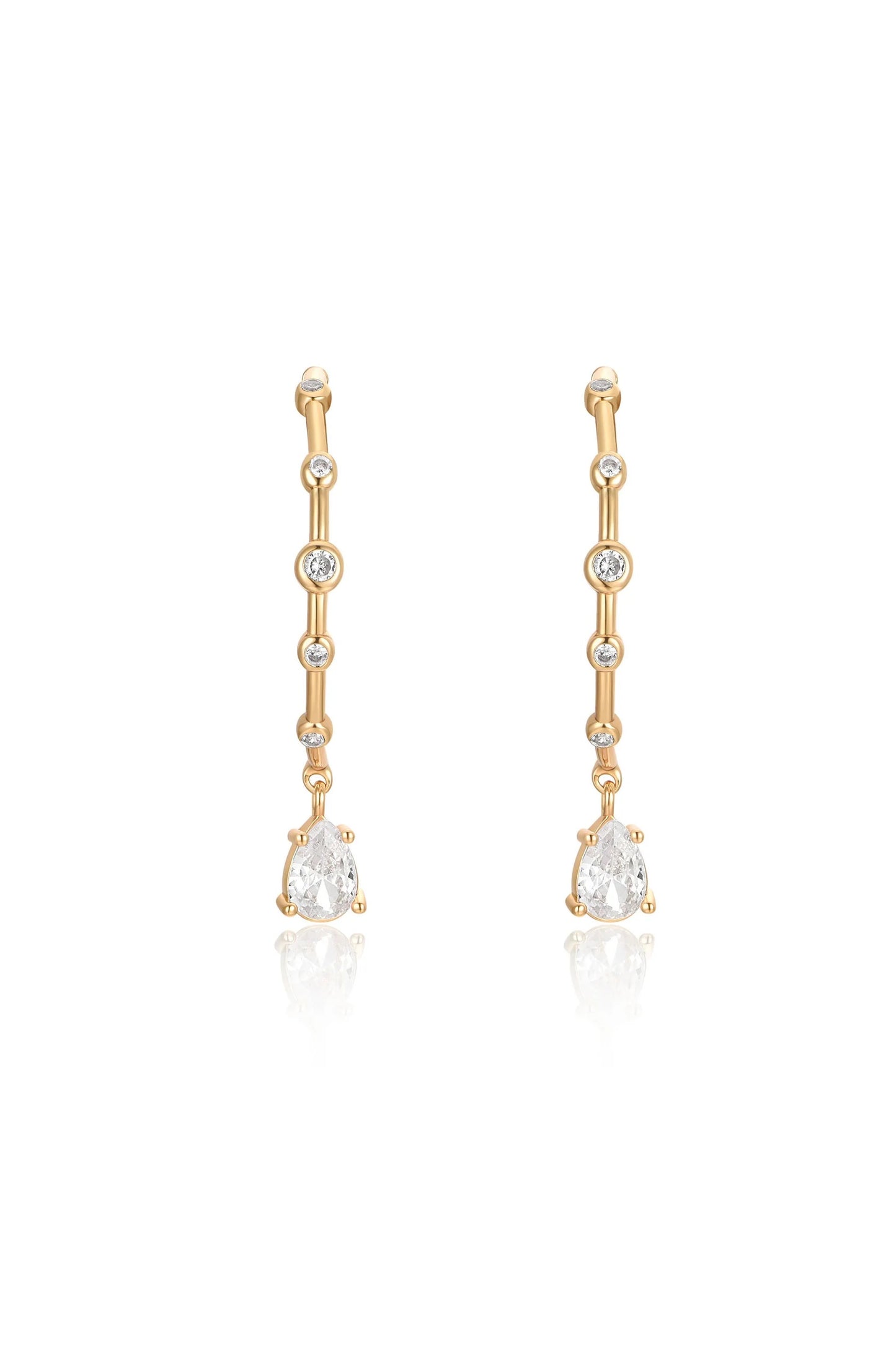 Delicate Crystal Charm Hoop Earrings