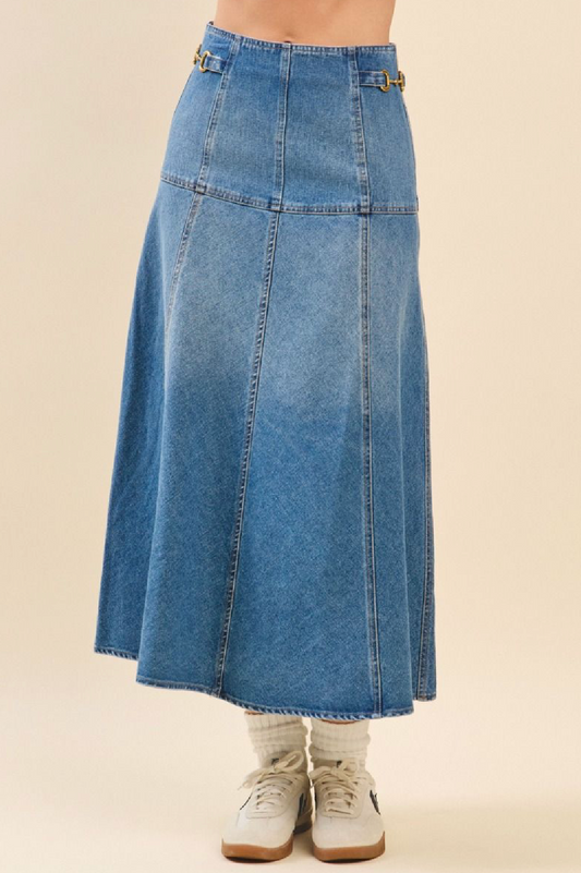 High Waisted Denim Skirt