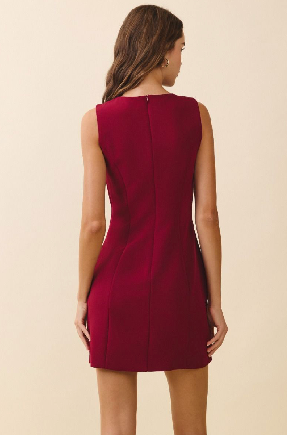 Sleeveless Mini Dress With Button Detail