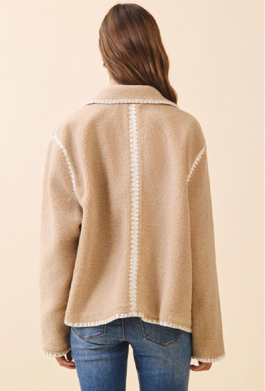 Sherpa Jacket With Stitch Detail