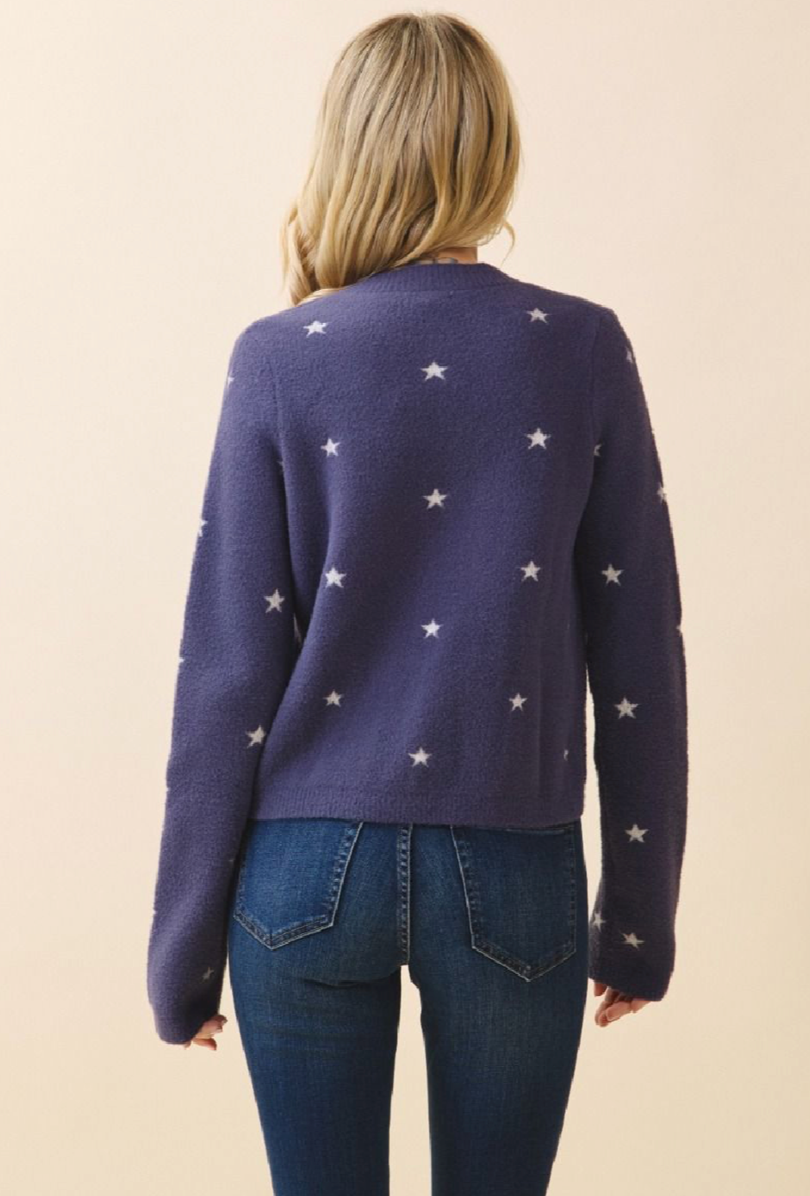 Cozy Knit Cardigan with Stars