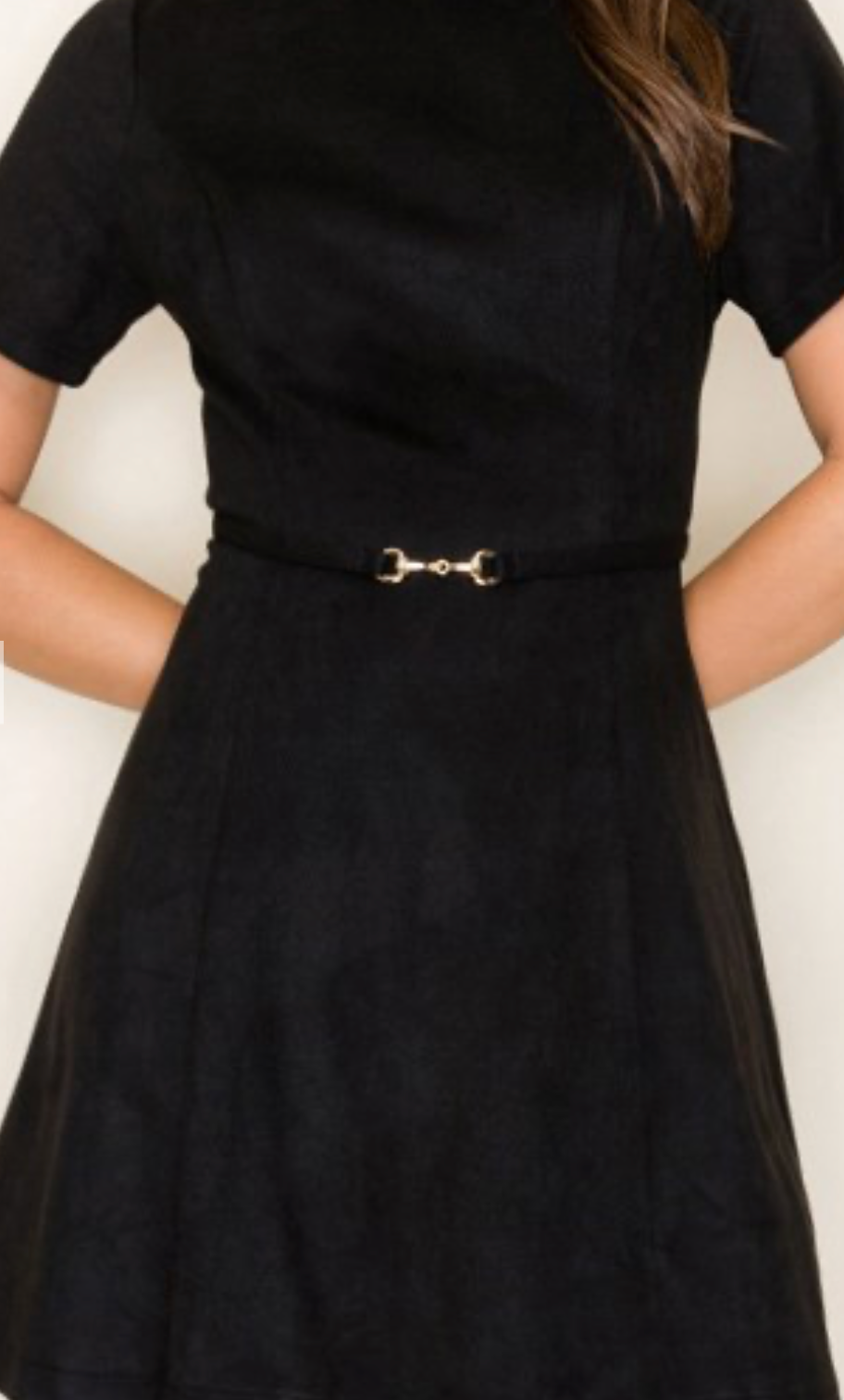 Suede Skater Dress With Belt