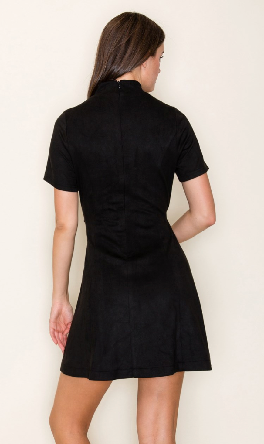 Suede Skater Dress With Belt