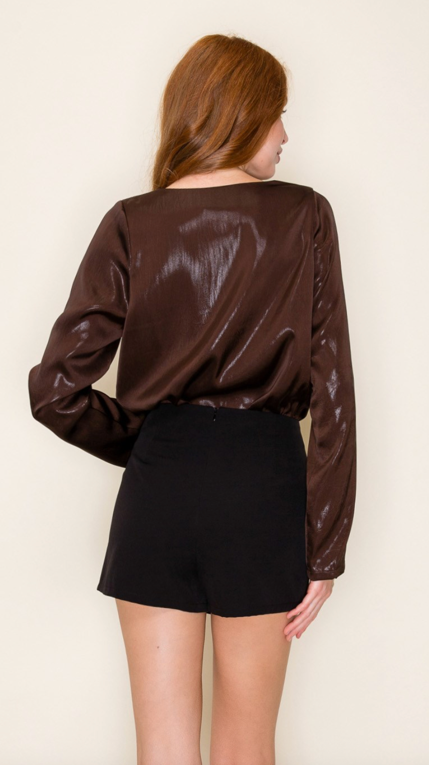 Watery Wrap Long Sleeve Bodysuit