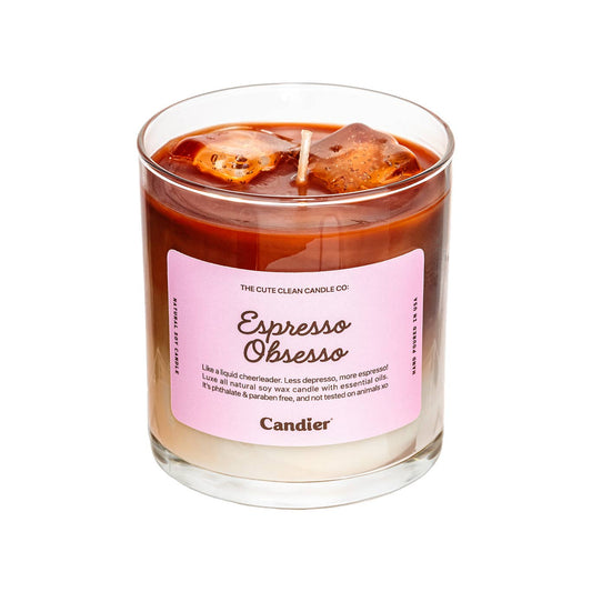 Espresso Obsesso Coffee Soy Wax Jar Filled Candle Home Decor