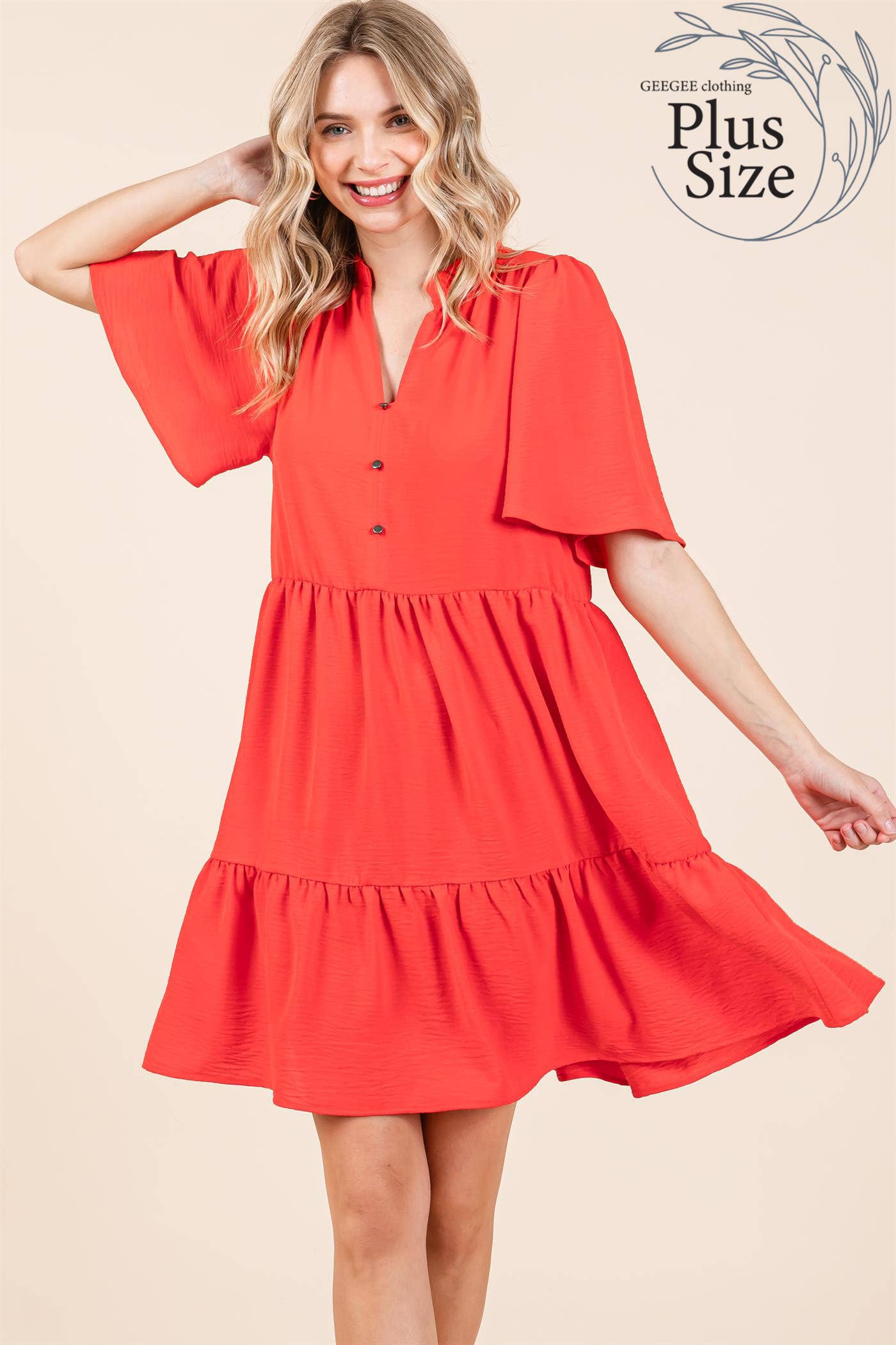 Extended Size Tiered Loose Fit Dress