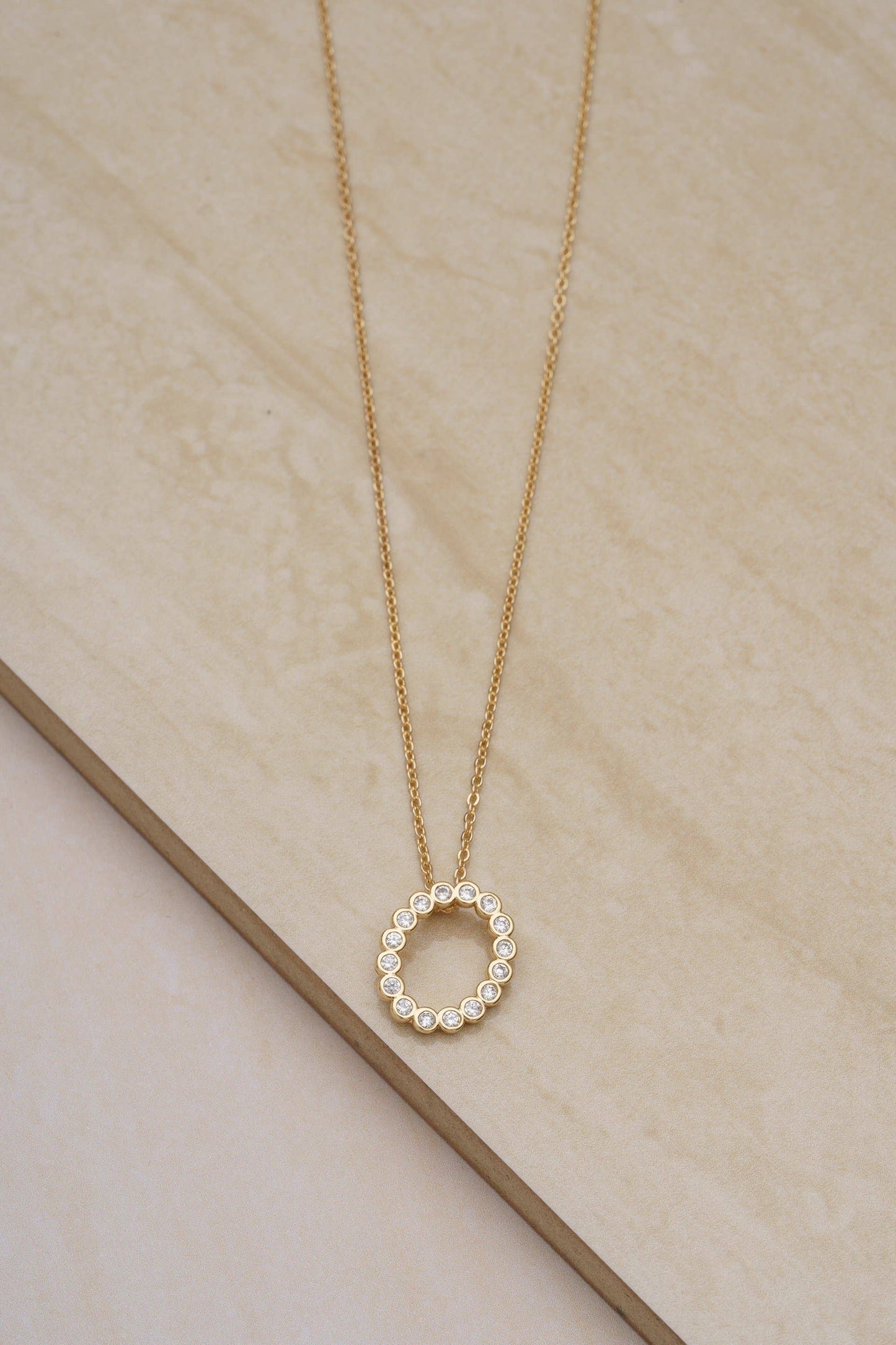 Ettika - Simple Crystal Initial 18k Gold Plated Necklace