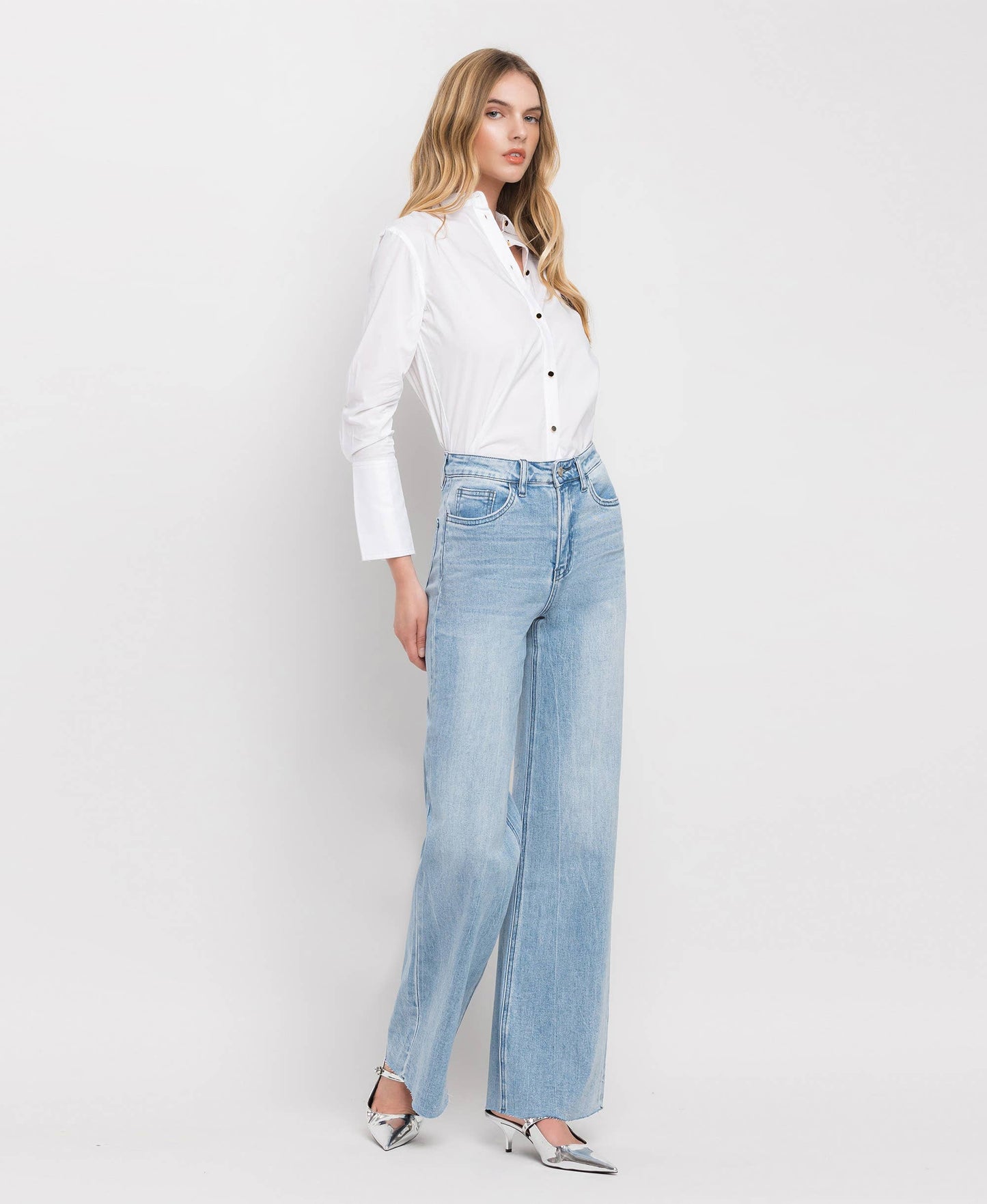 Vervet - Super High Rise Wide Leg Jeans