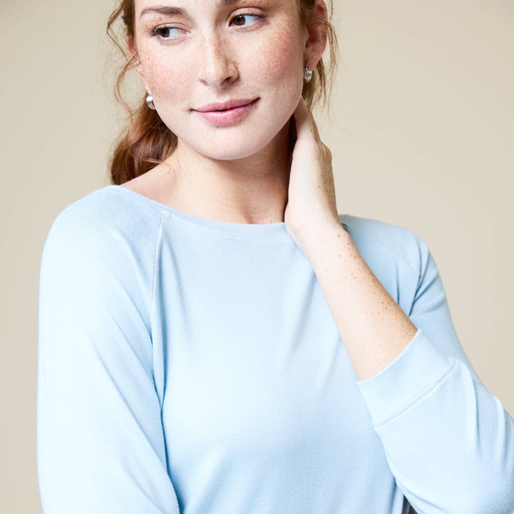 Dream 3/4 Sleeve Boat Neck Top and Short Set Lounge Set