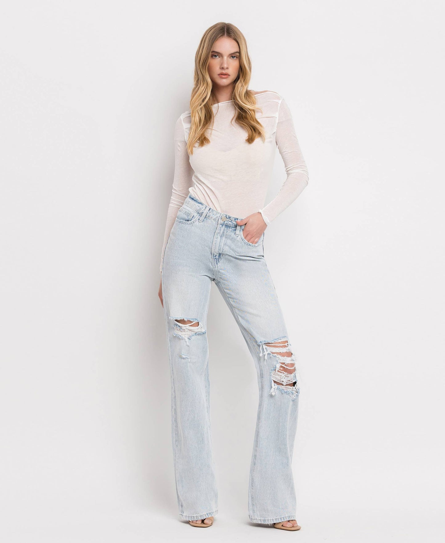 Vervet - 90'S Vintage Super High Rise Flare Jeans