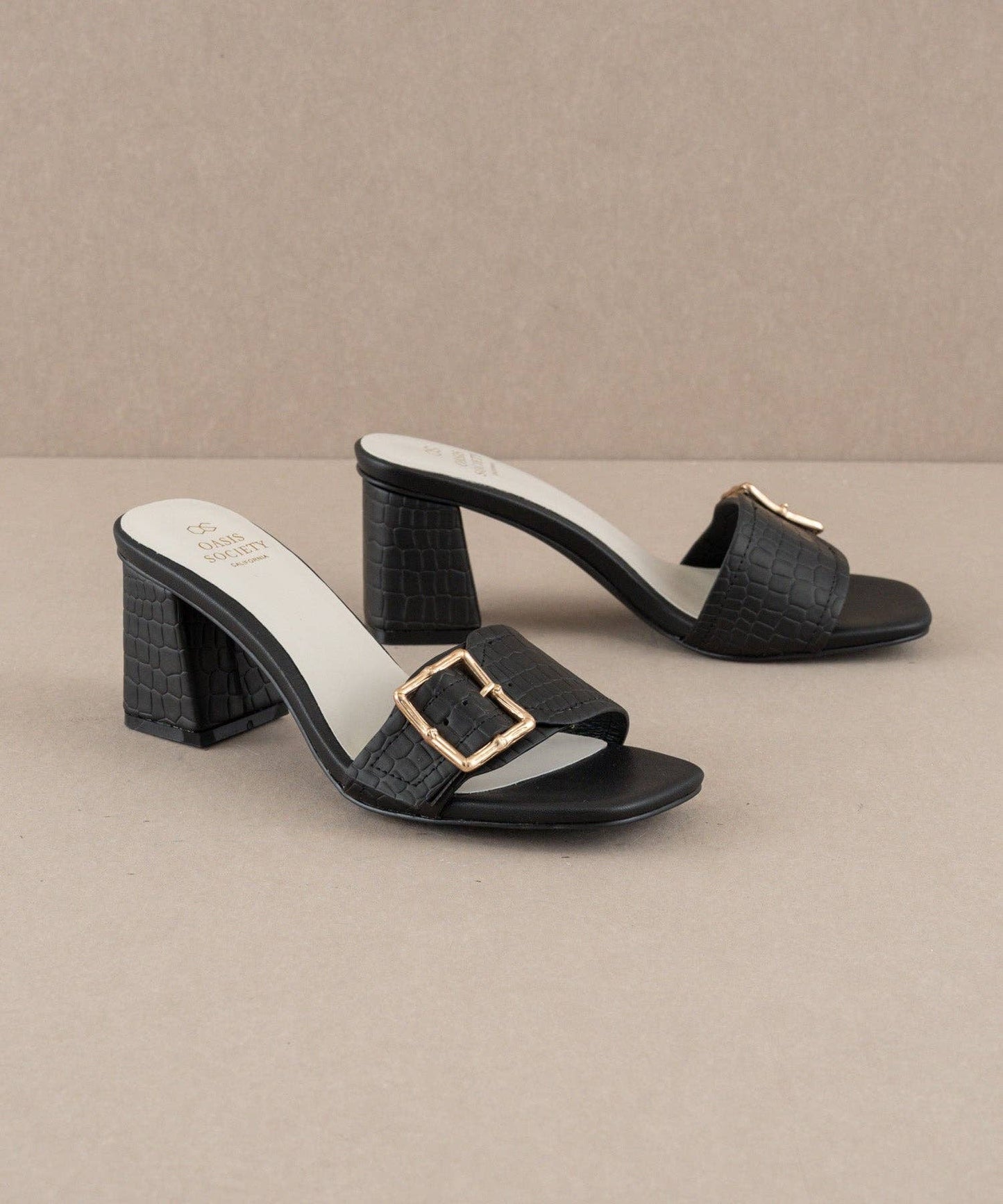 The Glendale Black | Bamboo Buckle Sandal