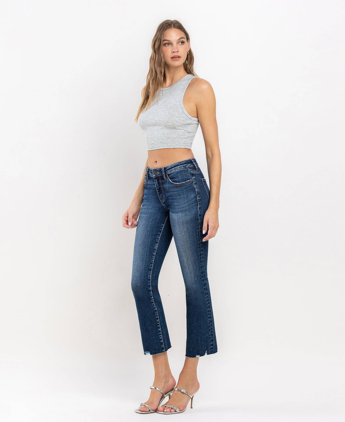 Lovervet - Mid Rise Crop Mini Bootcut Jeans