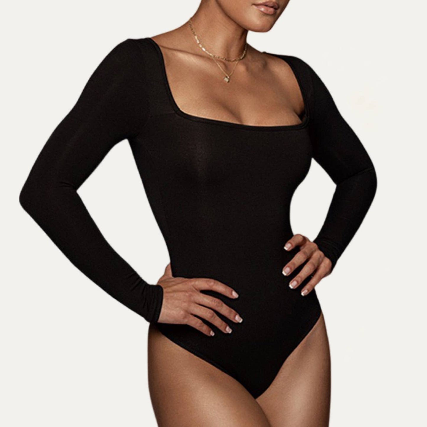 Basics Square Neckline Long Sleeve Bodysuit