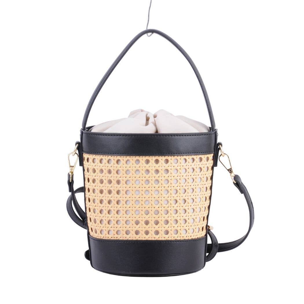 Basket Crossbody with Faux Leather Trimmings