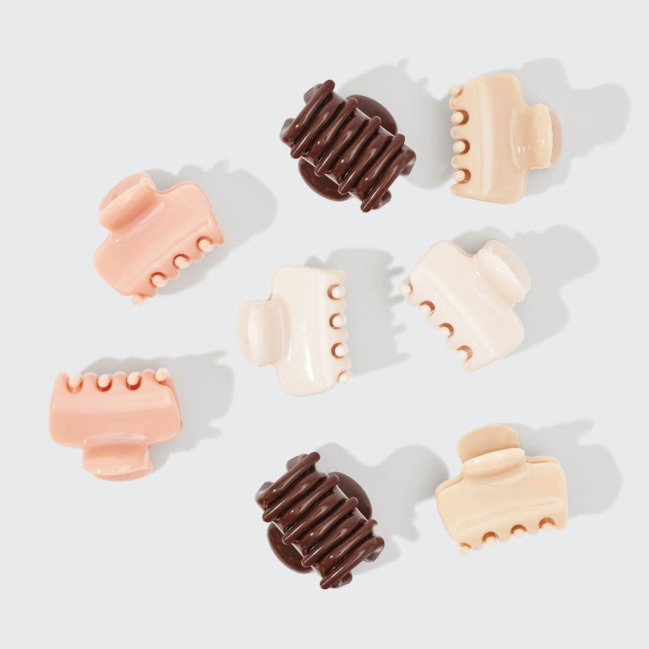 Kitsch - Recycled Plastic Mini Cloud Claw Clips 8pc Set - Rosewood