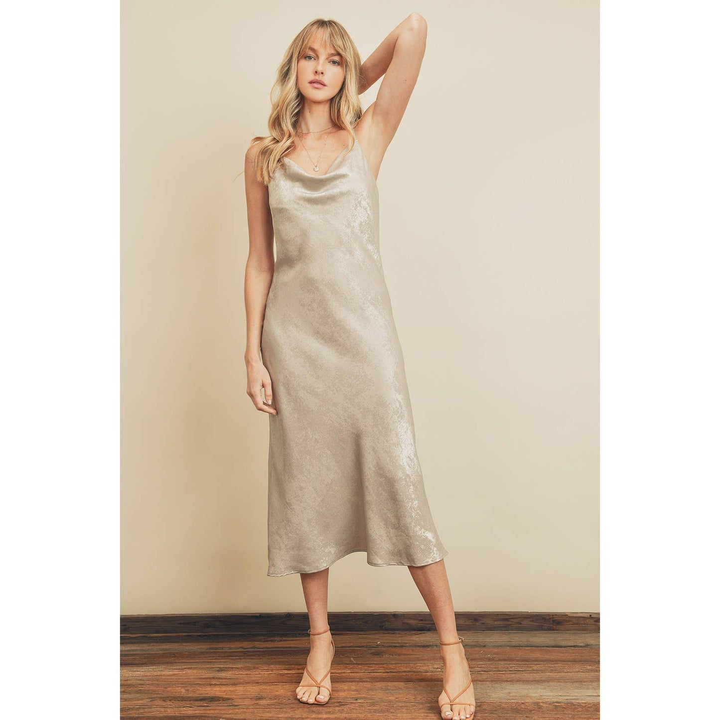 Too Precious Cowl Neck Midi Dress