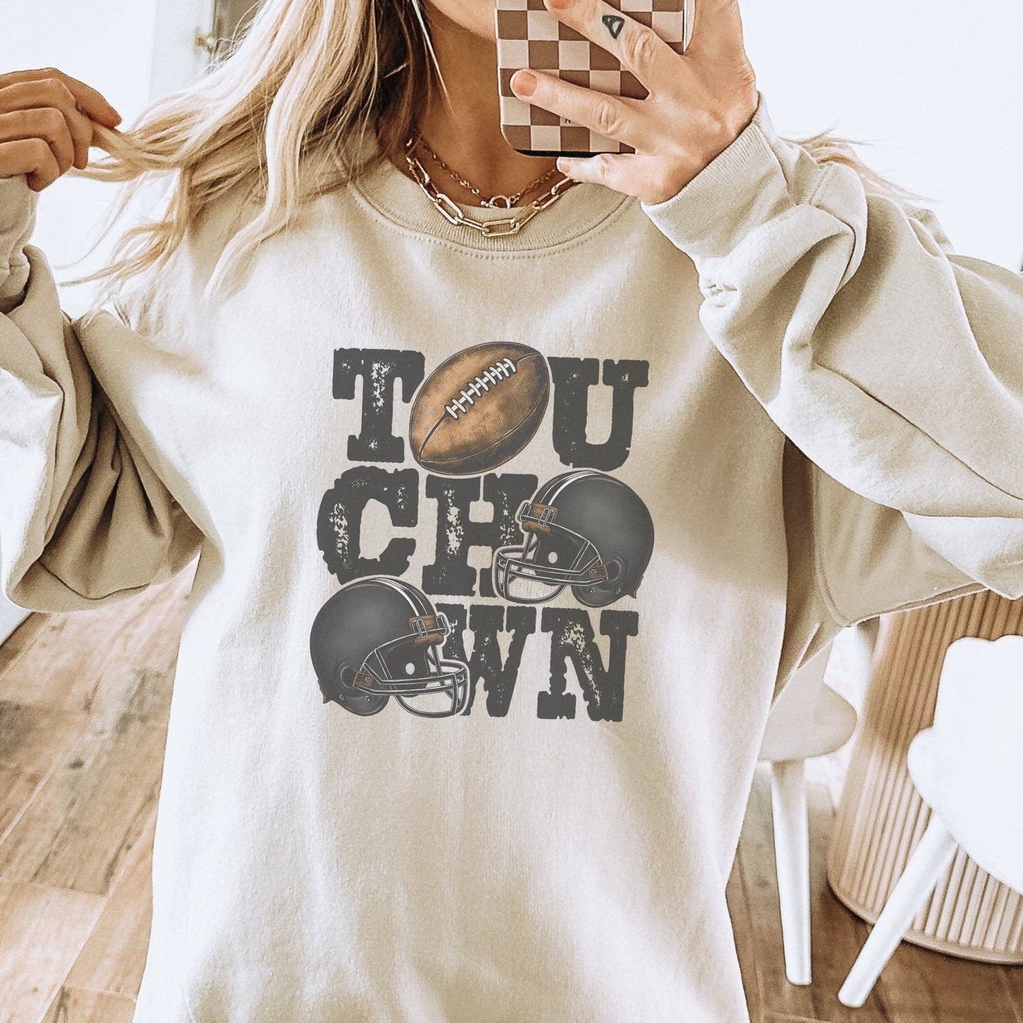 Touchdown Football Graphic Crewneck Sweatshirt