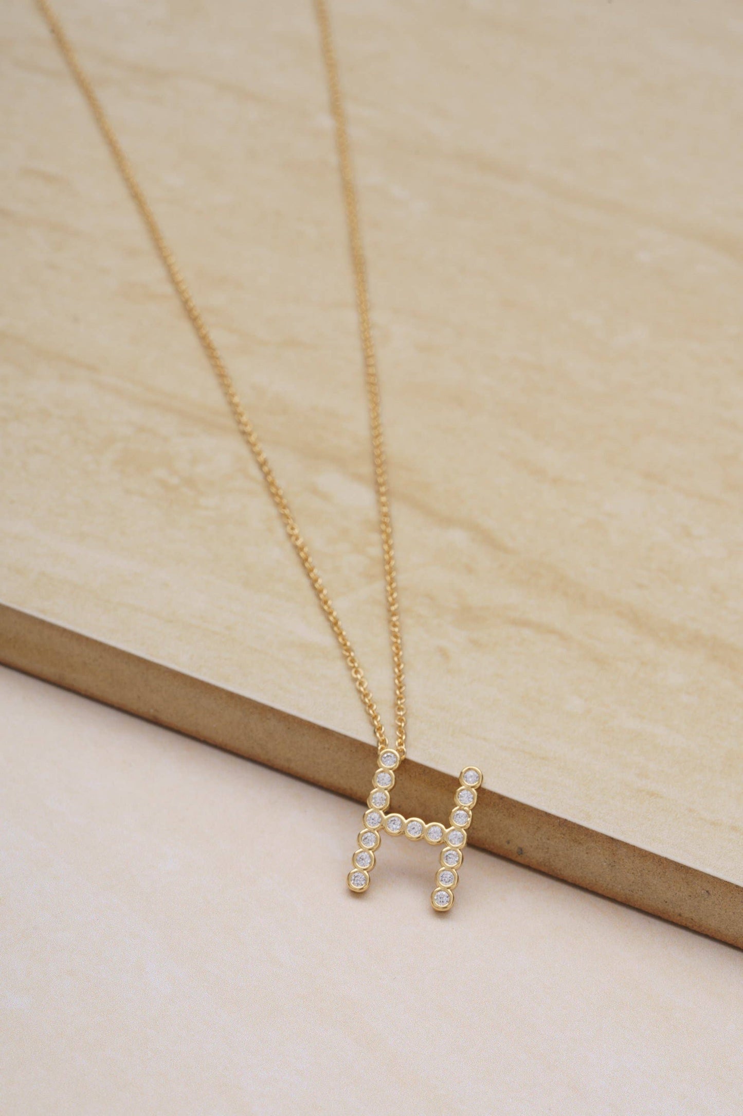 Ettika - Simple Crystal Initial 18k Gold Plated Necklace