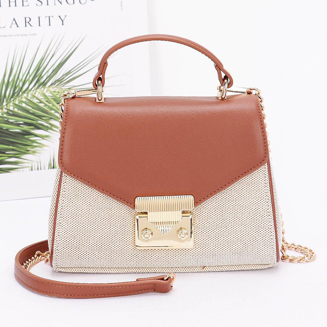 Canvas Top Handle Flap Bag