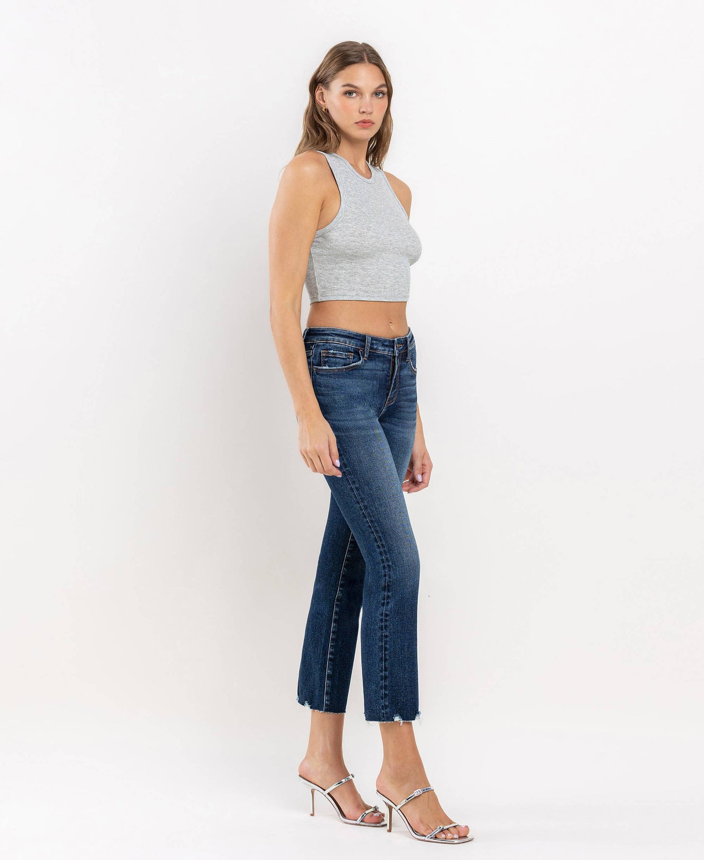 Lovervet - Mid Rise Crop Mini Bootcut Jeans