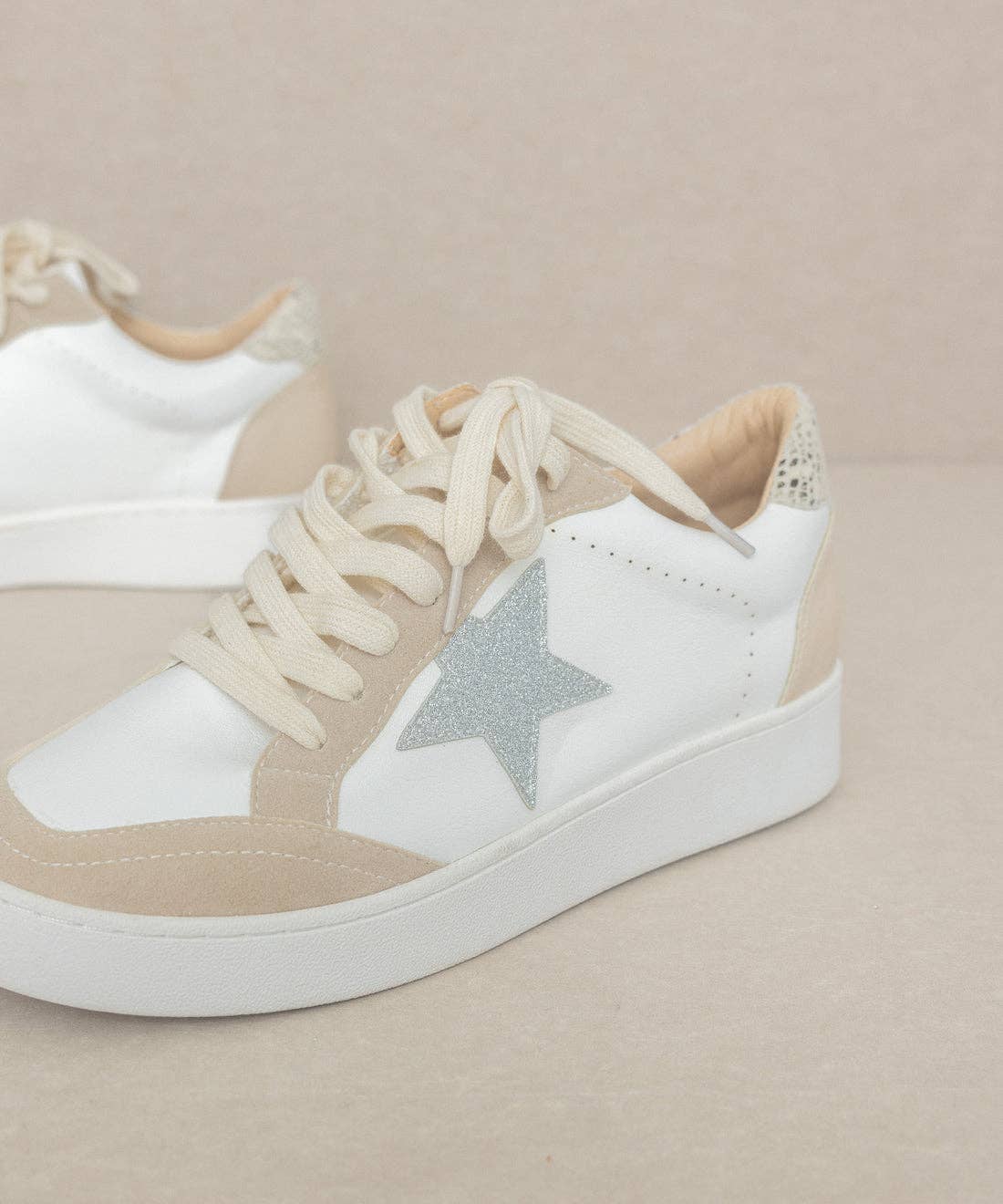 The Irene Taupe | Calfhide Star Sneaker