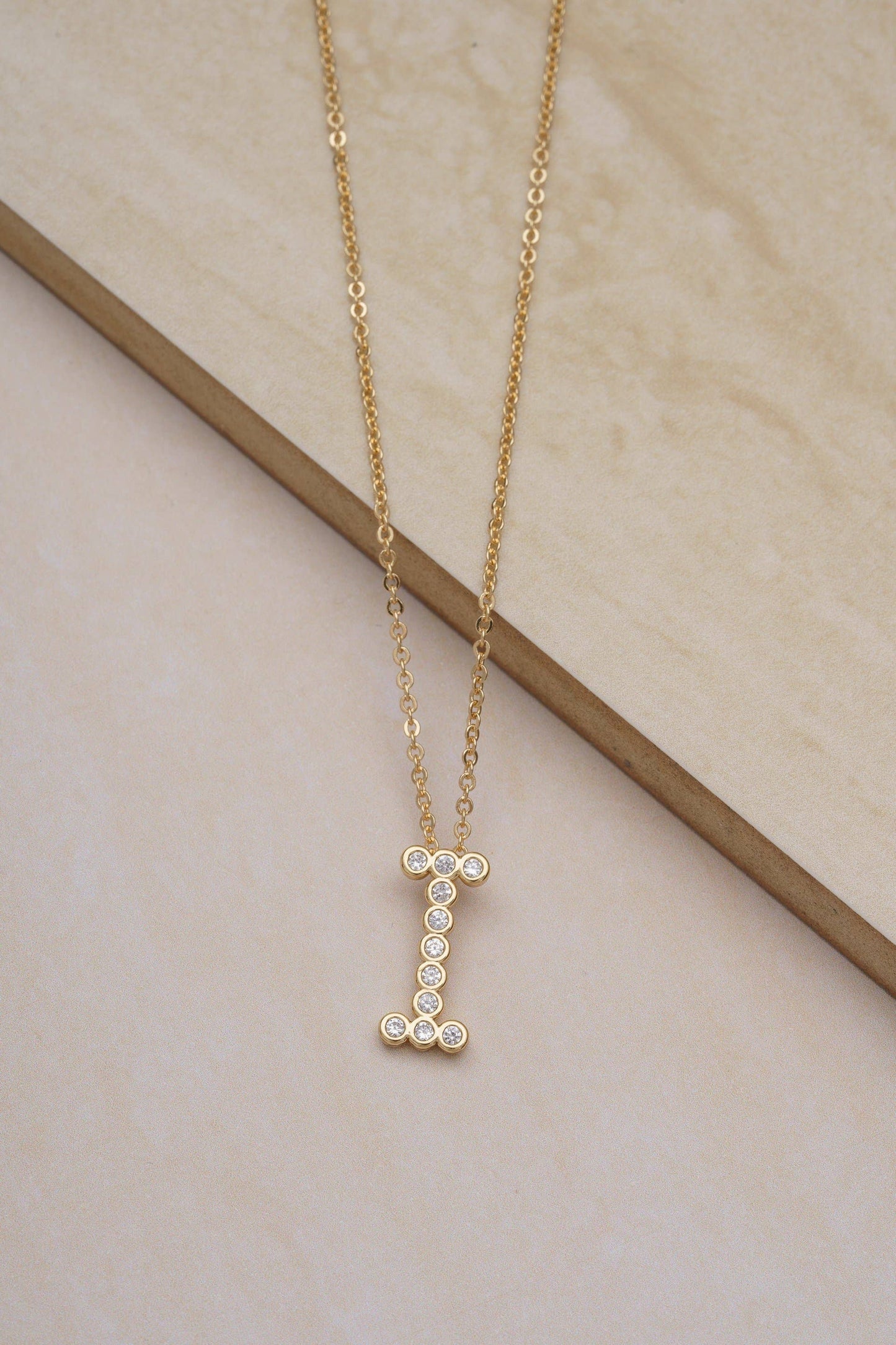 Ettika - Simple Crystal Initial 18k Gold Plated Necklace