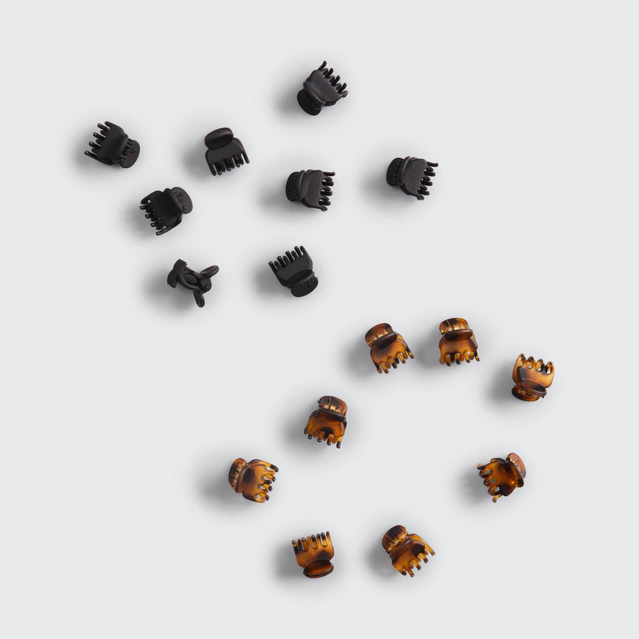 Kitsch - Recycled Plastic Mini Classic Claw Clips 16pc - Black & Tort