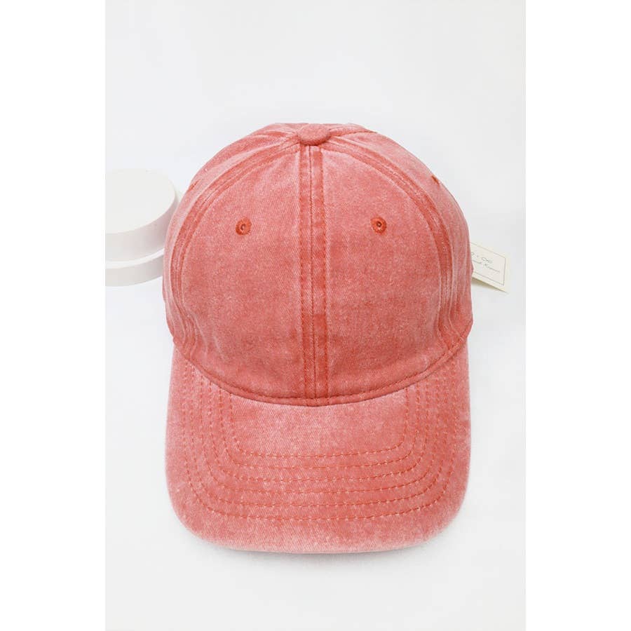 Solid Acid Washed Baseball Cap