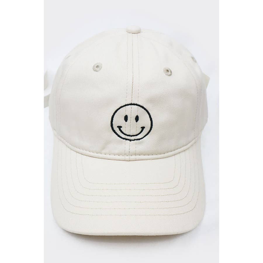 Smile Face Embroidered Baseball Cap