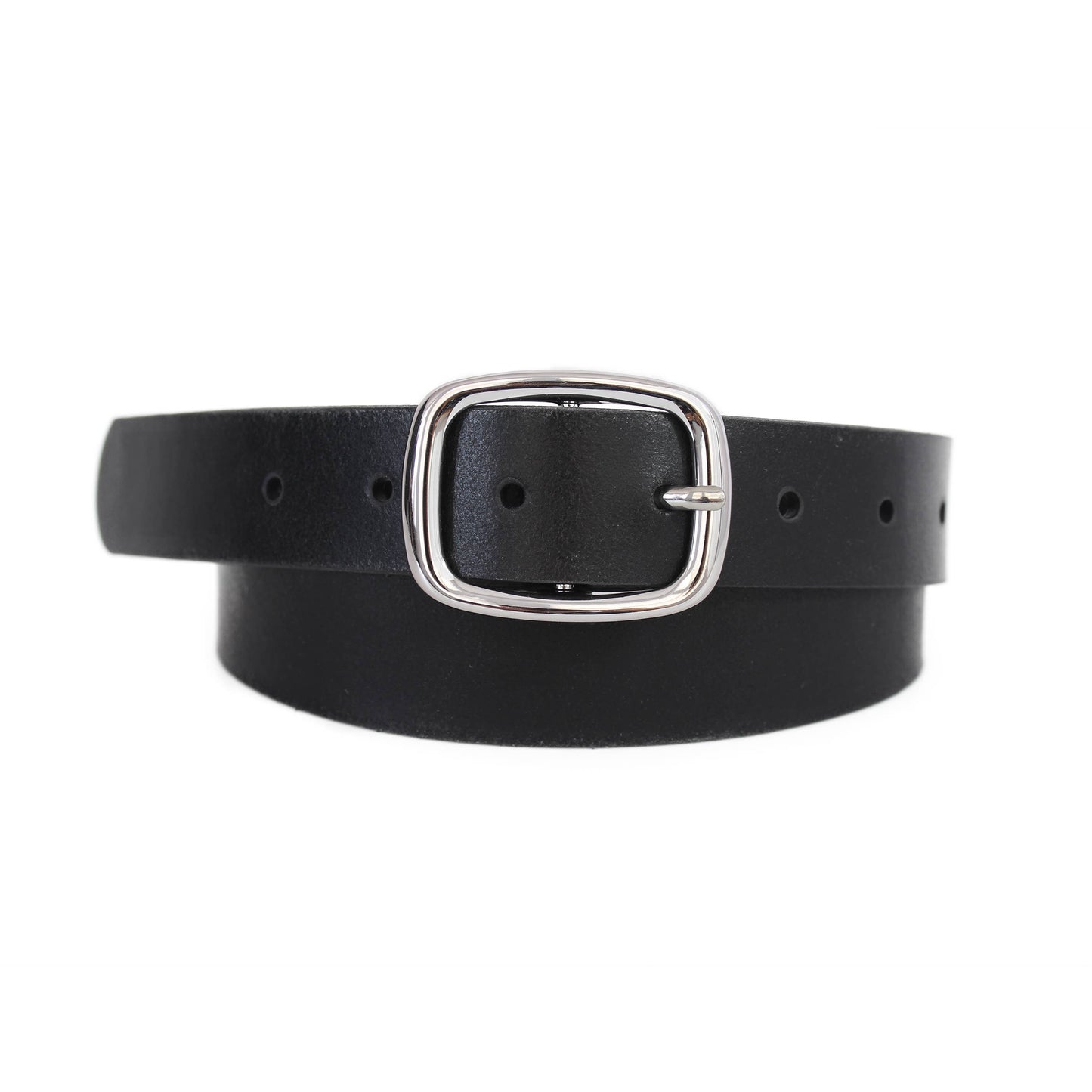 Bright Silver Everyday Leather Belt