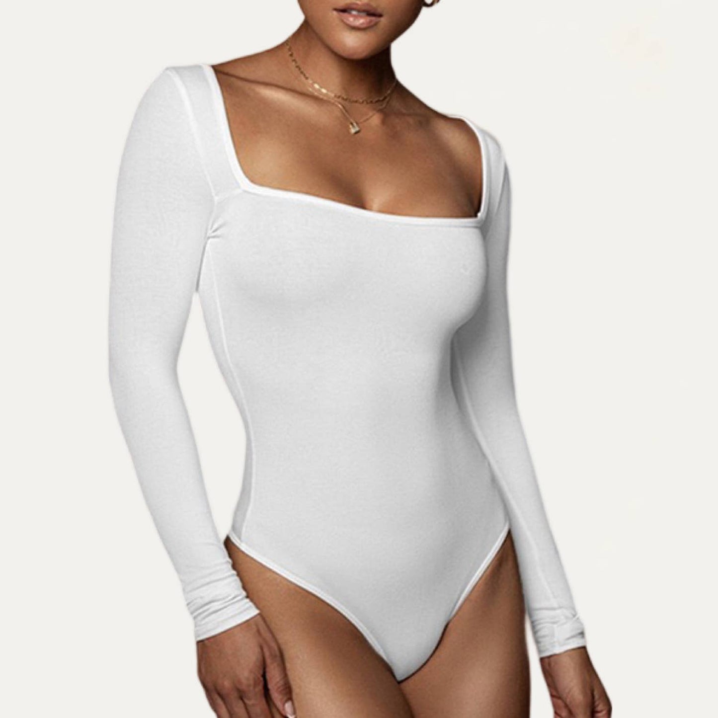 Basics Square Neckline Long Sleeve Bodysuit